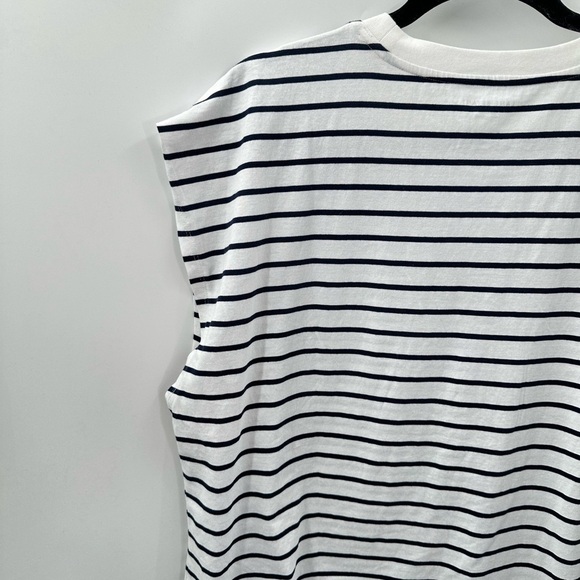 LANE BRYANT Dolman cap Stripe white-black woman crewneck cotton tee NWT 18/20 - Picture 10 of 11